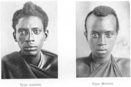 A Tutsi man and woman. Because the Tutsis' Bantu ancestors in the past assimilated some Southern Cushites, the average Tutsi individual today tends to have narrower facial features than other Niger-Congo/Nilo-Saharan speakers. However, the nasal width of the Tutsi (estimated at 39 mm, similar to the Maasai Nilotes) remains significantly broader than that of Afro-Asiatic speakers. Likewise, photogrammatic analysis of the Tutsi Bantus' nasal morphology as compared to that of the Hehe Bantus indicates that these Niger-Congo-speaking populations are similar to each other on most indices, including nasal prominence, nasal bridge distance, columella length, nasal height, nasal angle, nasal wing/septum relationship, and nasal region vertical relationship. Moreover, although the Tutsis generally have a lower nasal index than their Hehe brethren, the Tutsi also have a considerably larger nasal breadth index and inter-occular nasal width index. This "again suggests the Tutsi's noses are wider relative to face width than the Hehe's" (Blackwell (1984)).